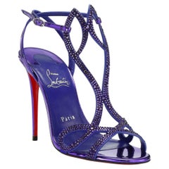 Christian Louboutin Double L Strasss Crystal Elektra Sandal Taille 36 NWT