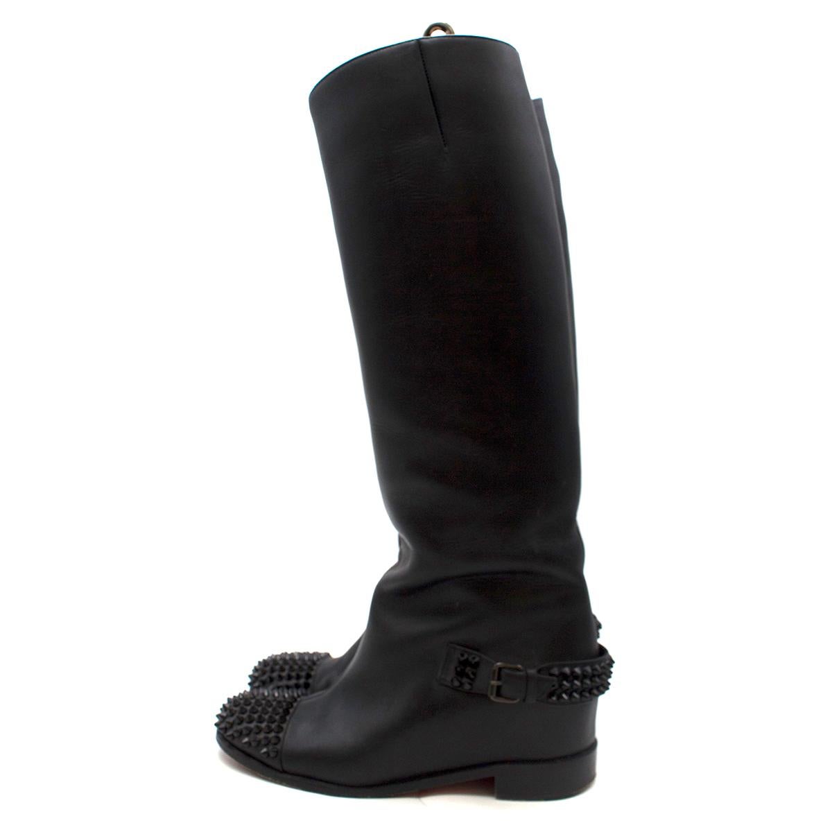 Black Christian Louboutin Egoutina studded leather boots 36.5