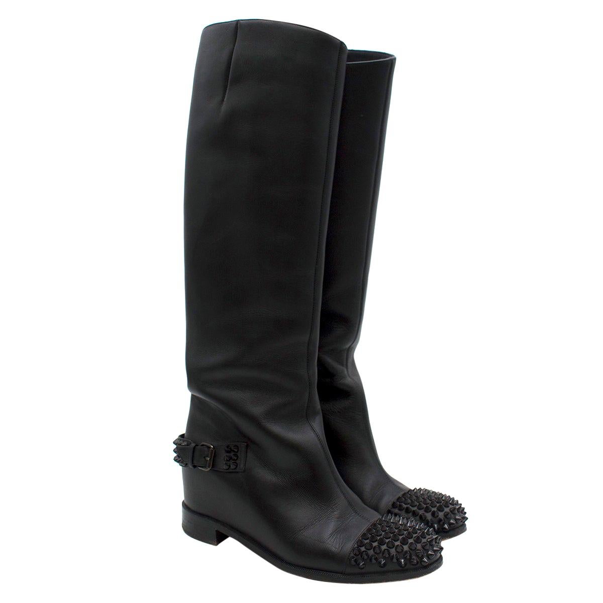 studded buckle boots louboutin