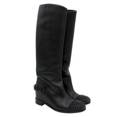 Used Christian Louboutin Egoutina studded leather boots 36.5
