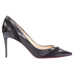 CHRISTIAN LOUBOUTIN Eklectica 85 nappa calf suede mix pointed toe pumps EU37.5