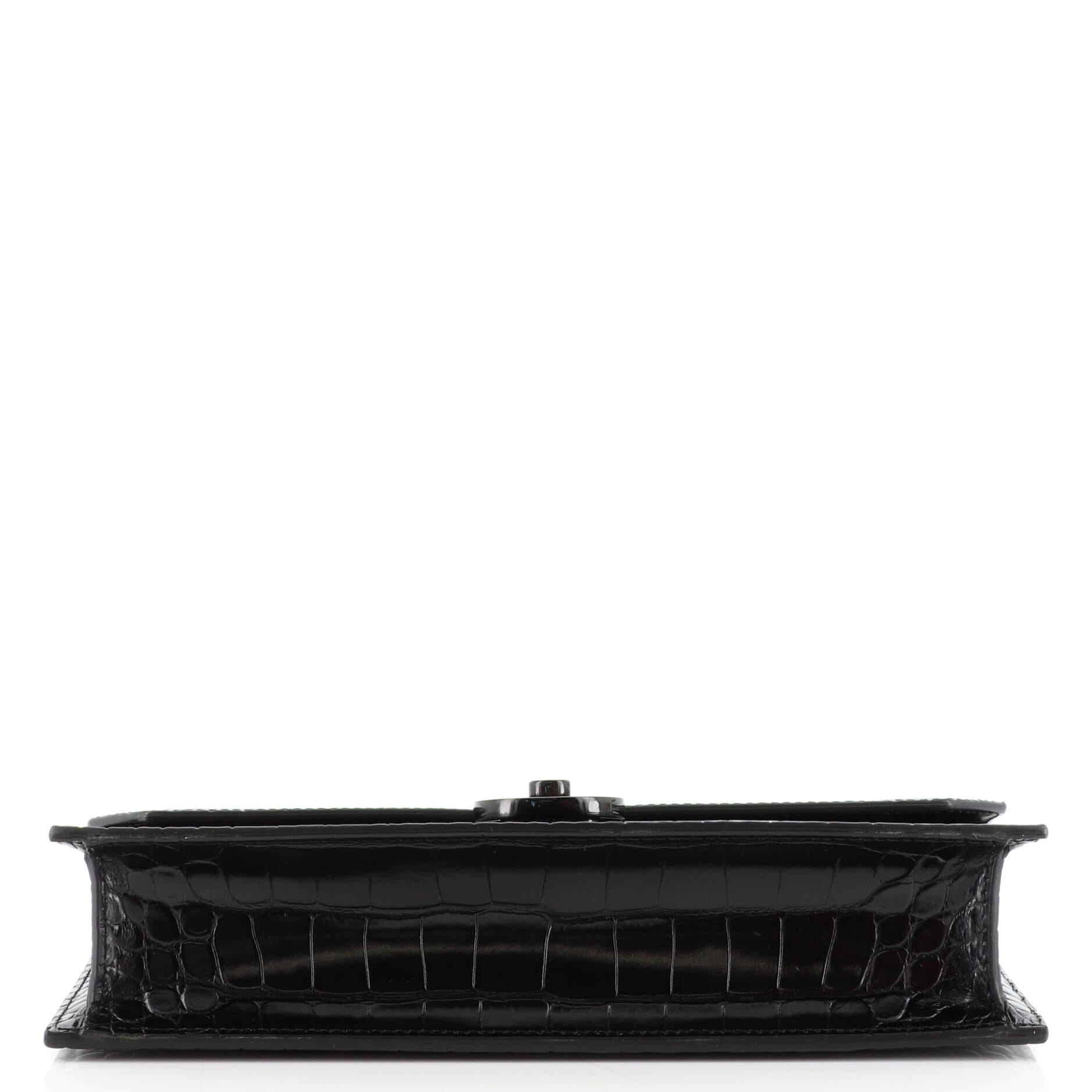 Women's or Men's Christian Louboutin Elisa Baguette Crocodile Embossed Leather