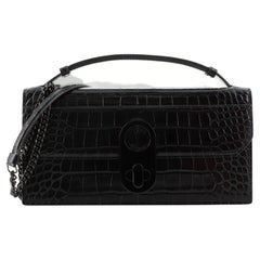 Christian Louboutin Elisa Baguette Crocodile Embossed Leather
