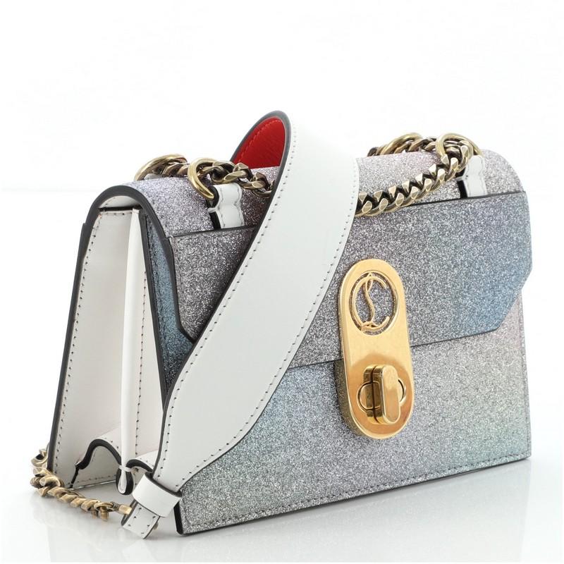 Gray Christian Louboutin Elisa Shoulder Bag Glitter Mini