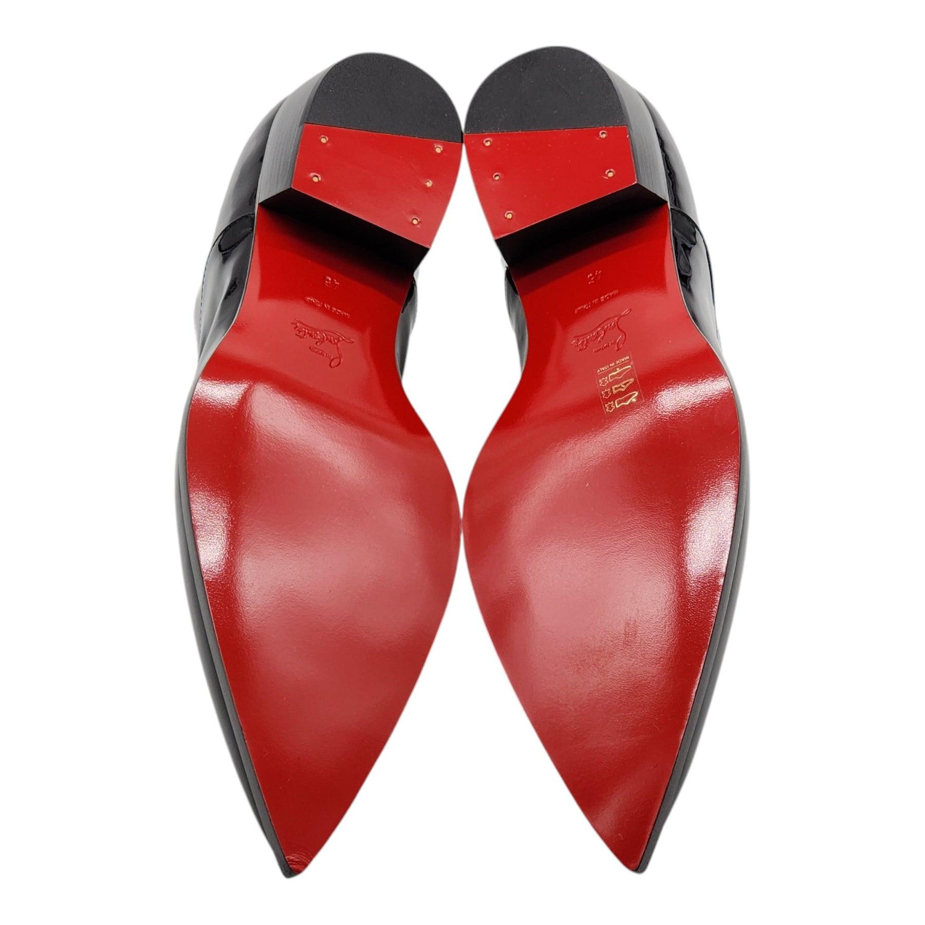 Christian Louboutin Eliviss Scarpe Oxford in pelle verniciata in nero In condizioni ottime in vendita a Los Angeles, CA