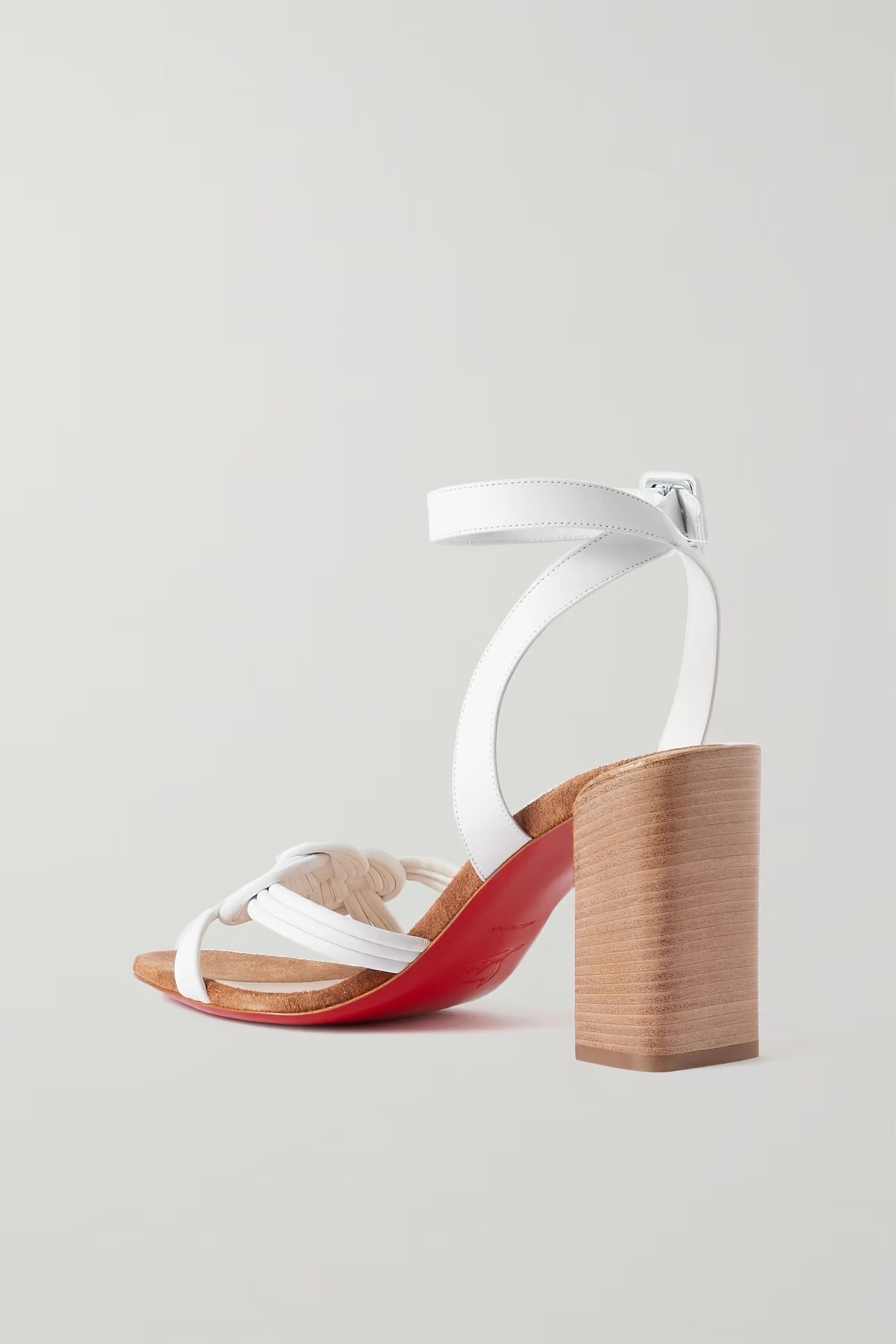 Christian Louboutin Ella 85 White Nappa Sandals Sz 37.5 NWT In New Condition For Sale In Paradise Island, BS