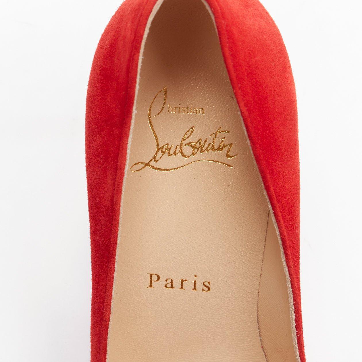 CHRISTIAN LOUBOUTIN Escarpin classique Eloise 85 Loubi en daim rouge à bout en amande EU36 4