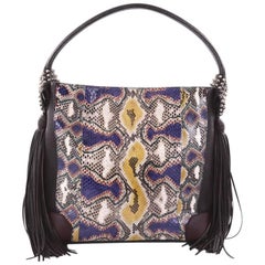 Christian Louboutin Eloise Fringe Hobo Python with Leather Medium