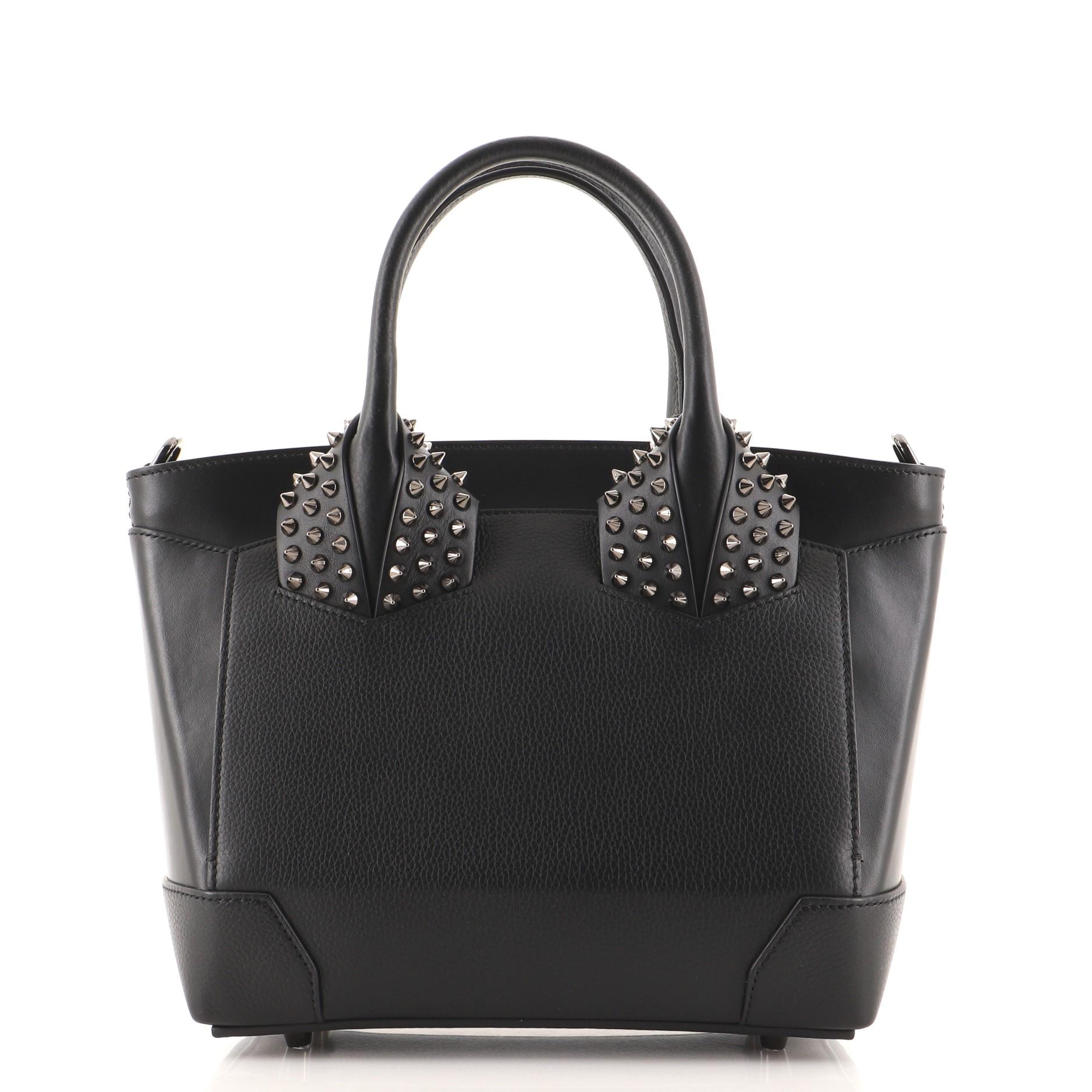 Black Christian Louboutin Eloise Satchel Spiked Leather Small