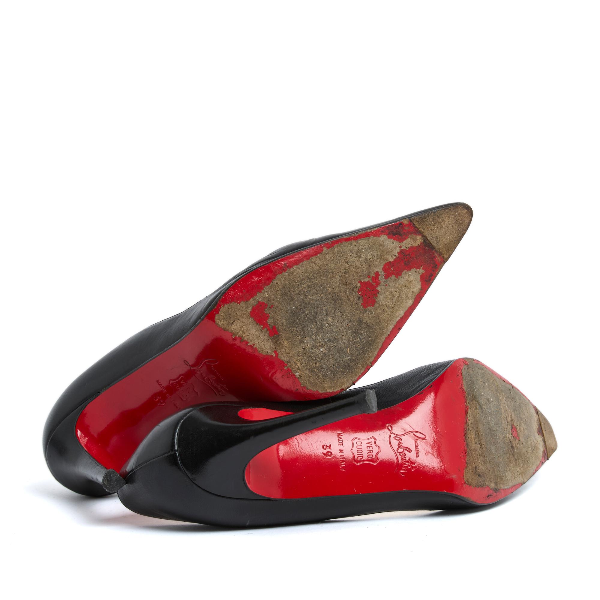 Christian Louboutin Escarpins EU39.5 So Kate 100 Black Leather Heels Pumps US8.5 For Sale 1