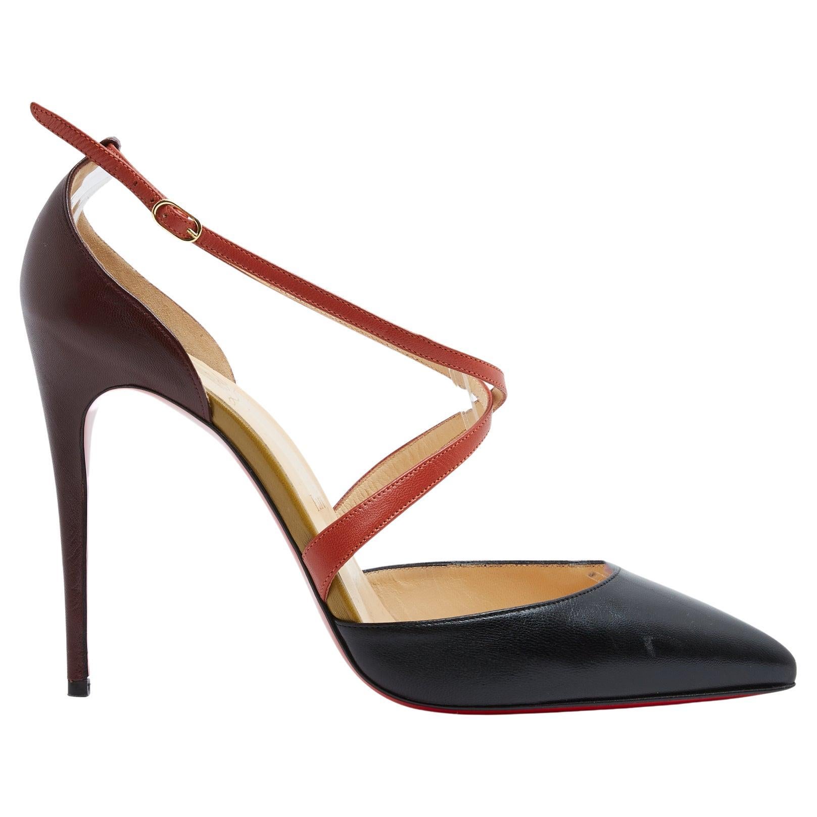 Christian Louboutin Escarpins EU40 Quadri Color Leather Heels Shoes UK6.5 US9