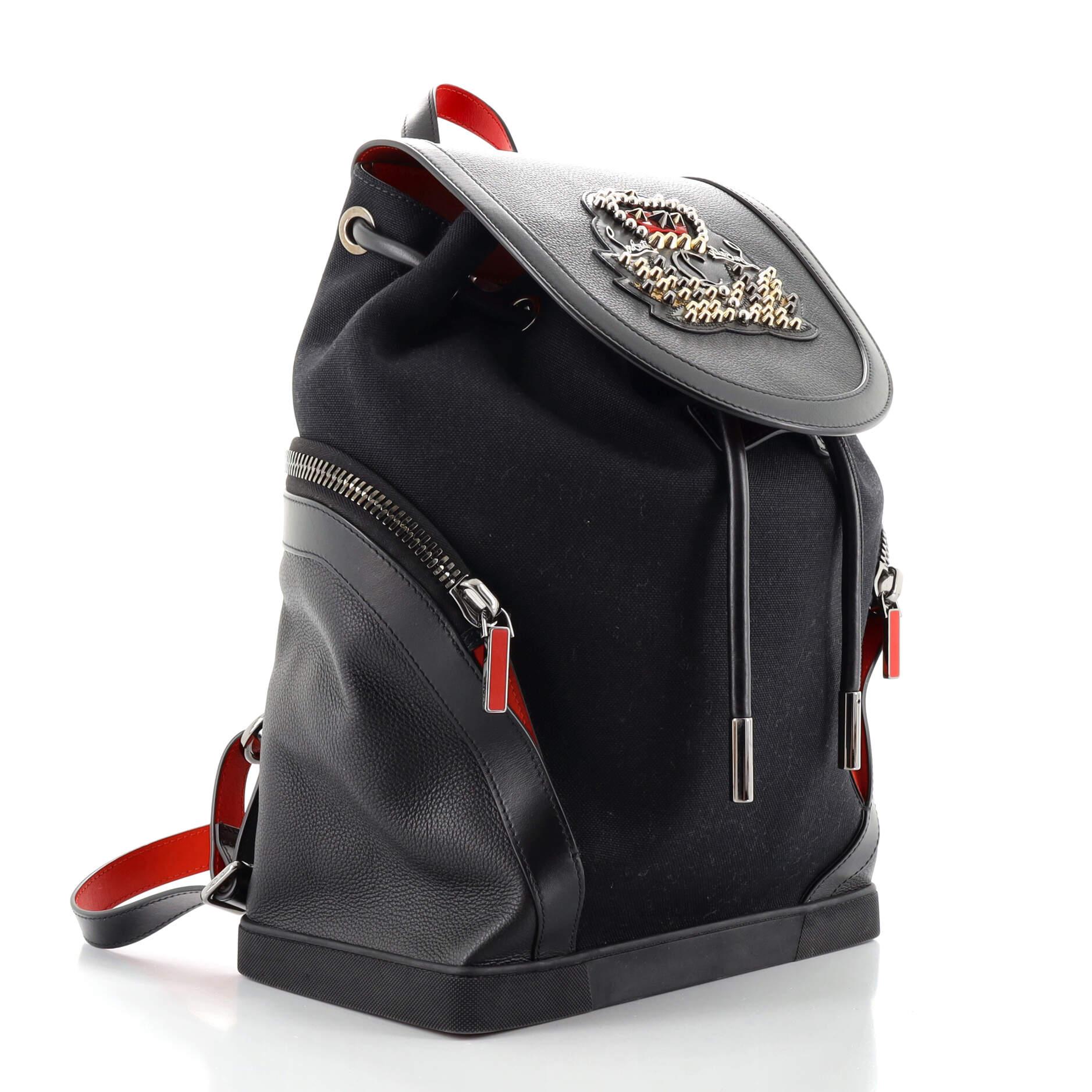 red bottom backpack