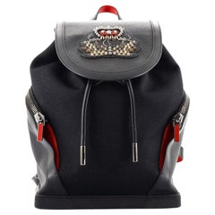 Christian Louboutin Explorafunk Rucksack aus Leder und Segeltuch mit Verzierungen