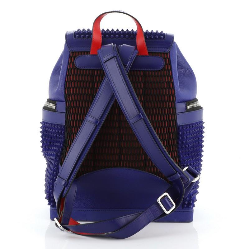 Purple Christian Louboutin Explorafunk Backpack Spiked Leather