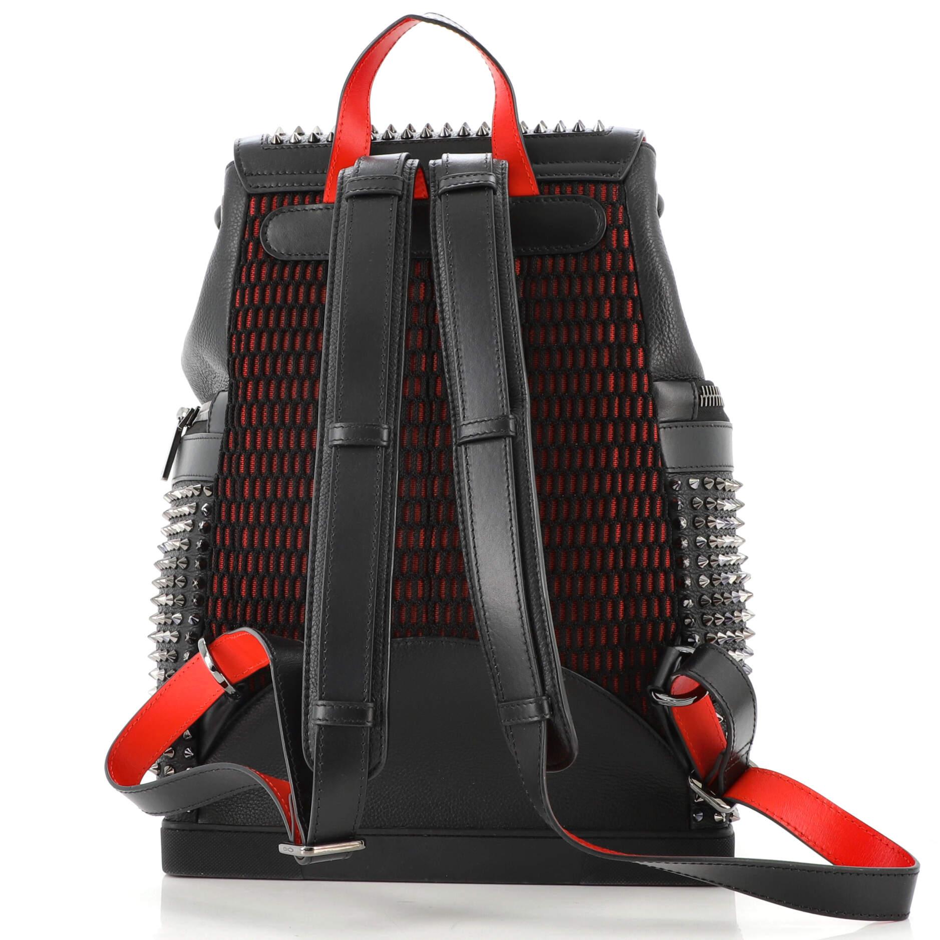 Christian Louboutin Explorafunk Backpack Spiked Leather In Good Condition In NY, NY
