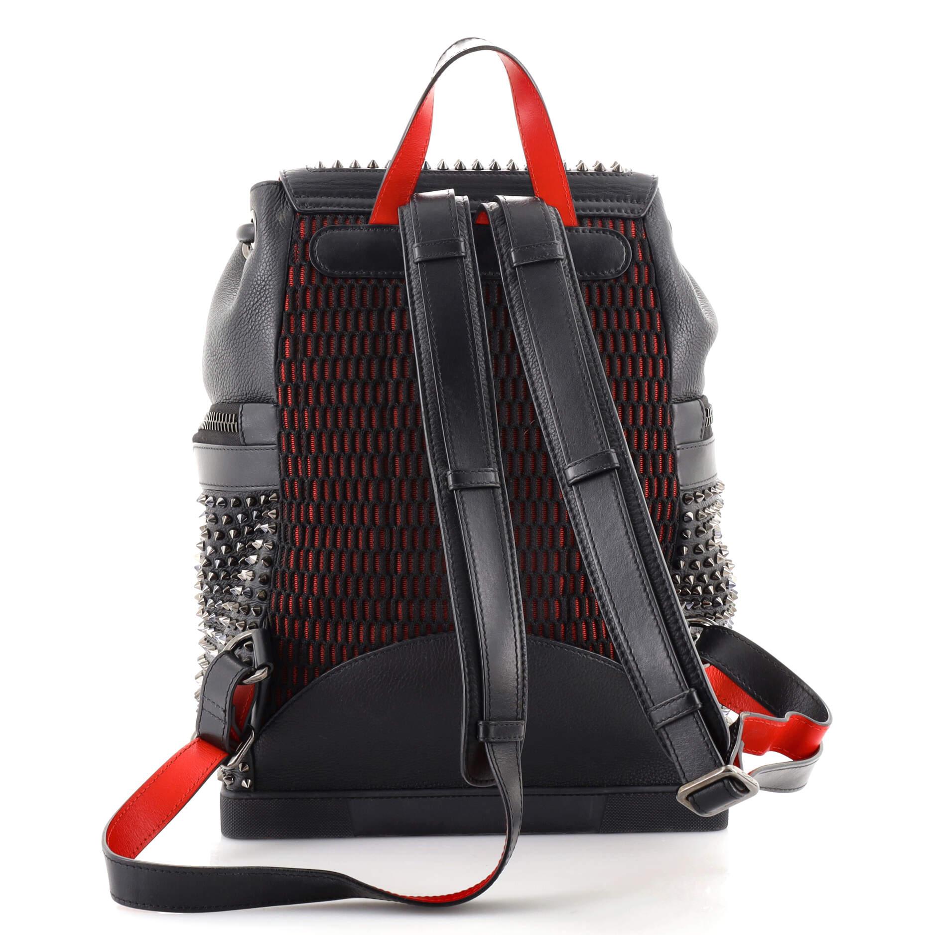 Christian Louboutin Explorafunk Backpack Spiked Leather In Good Condition In NY, NY