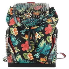 Christian Louboutin Explorafunk Backpack Spiked Printed Canvas