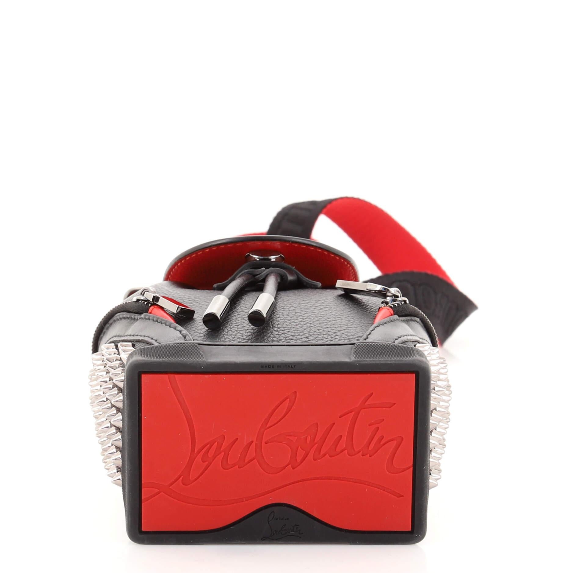 Christian Louboutin Explorafunk Keyring Crossbody Bag Spiked Leather In Good Condition In NY, NY