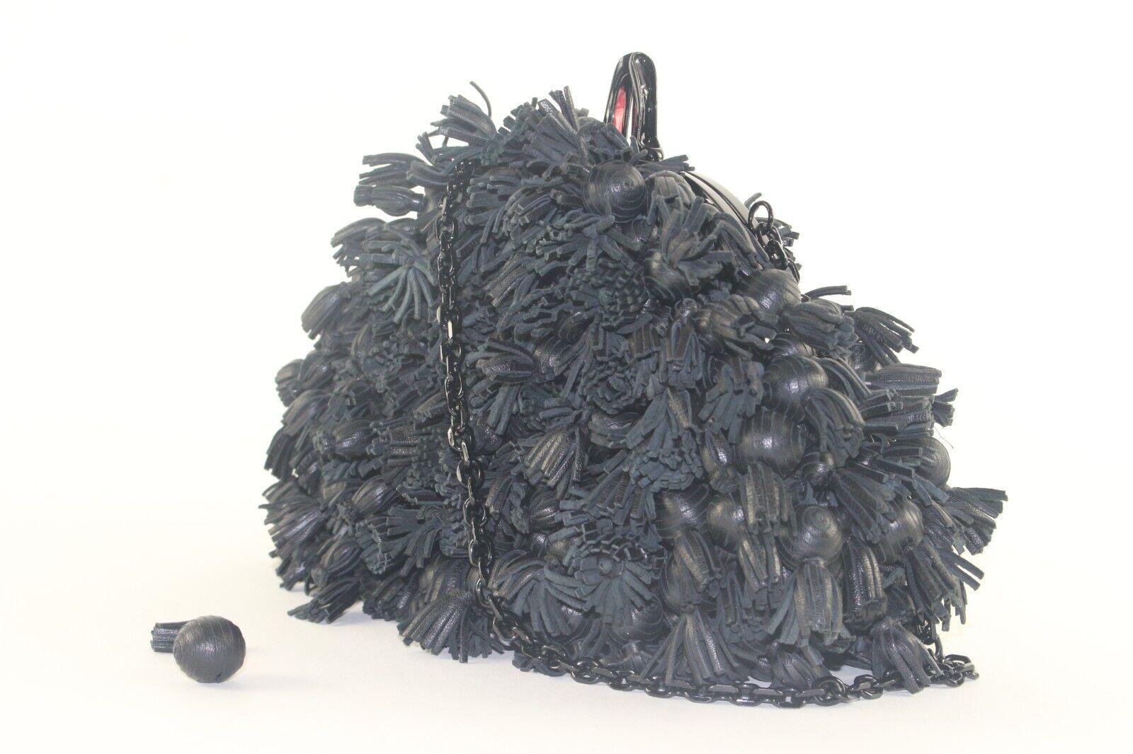 CHRISTIAN LOUBOUTIN Extremely Rare Fringe Knot Leather Bag 3CL1129K For Sale 7