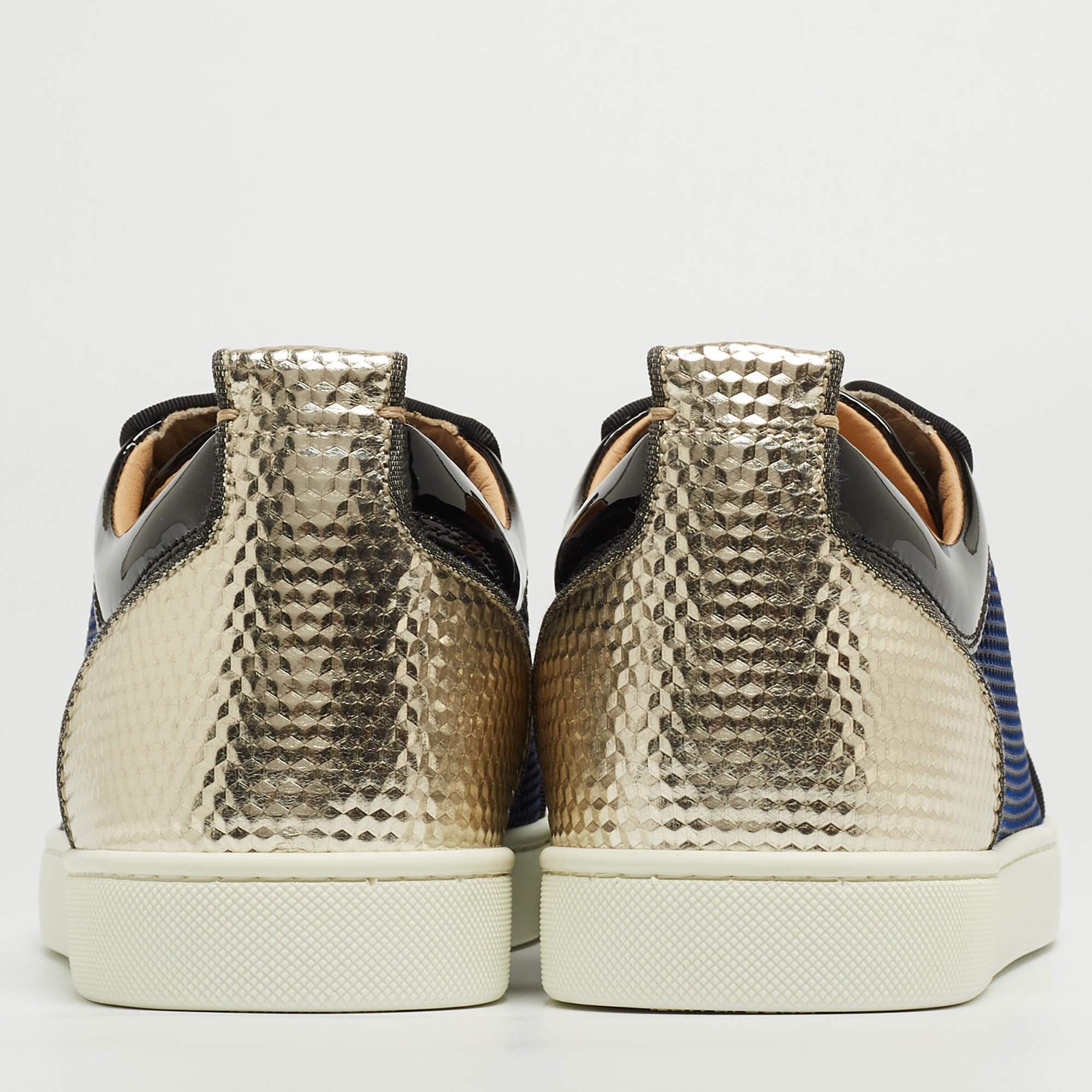 Christian Louboutin Louis Junior Strass Turnschuhe aus Stoff und Stoff mit Stoff Größe 42,5 im Angebot 1