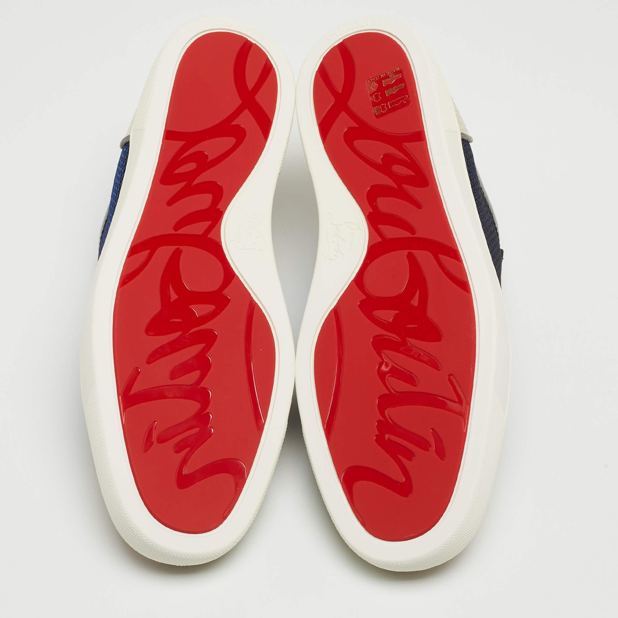 Christian Louboutin Louis Junior Strass Turnschuhe aus Stoff und Stoff mit Stoff Größe 42,5 im Angebot 2