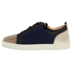 Used Christian Louboutin Fabric and Fabric Louis Junior Strass Sneakers Size 42.5
