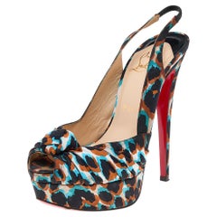Christian Louboutin Fabric Miss Benin Knotted Slingback Sandals Size 36.5