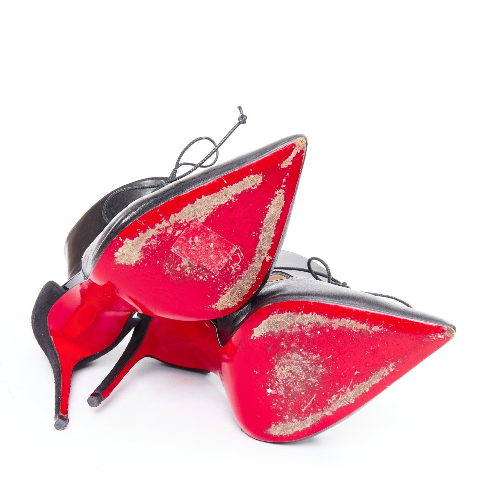 CHRISTIAN LOUBOUTIN Ferme Rouge 100 escarpins noirs à bouts pointus EU39 en vente 6