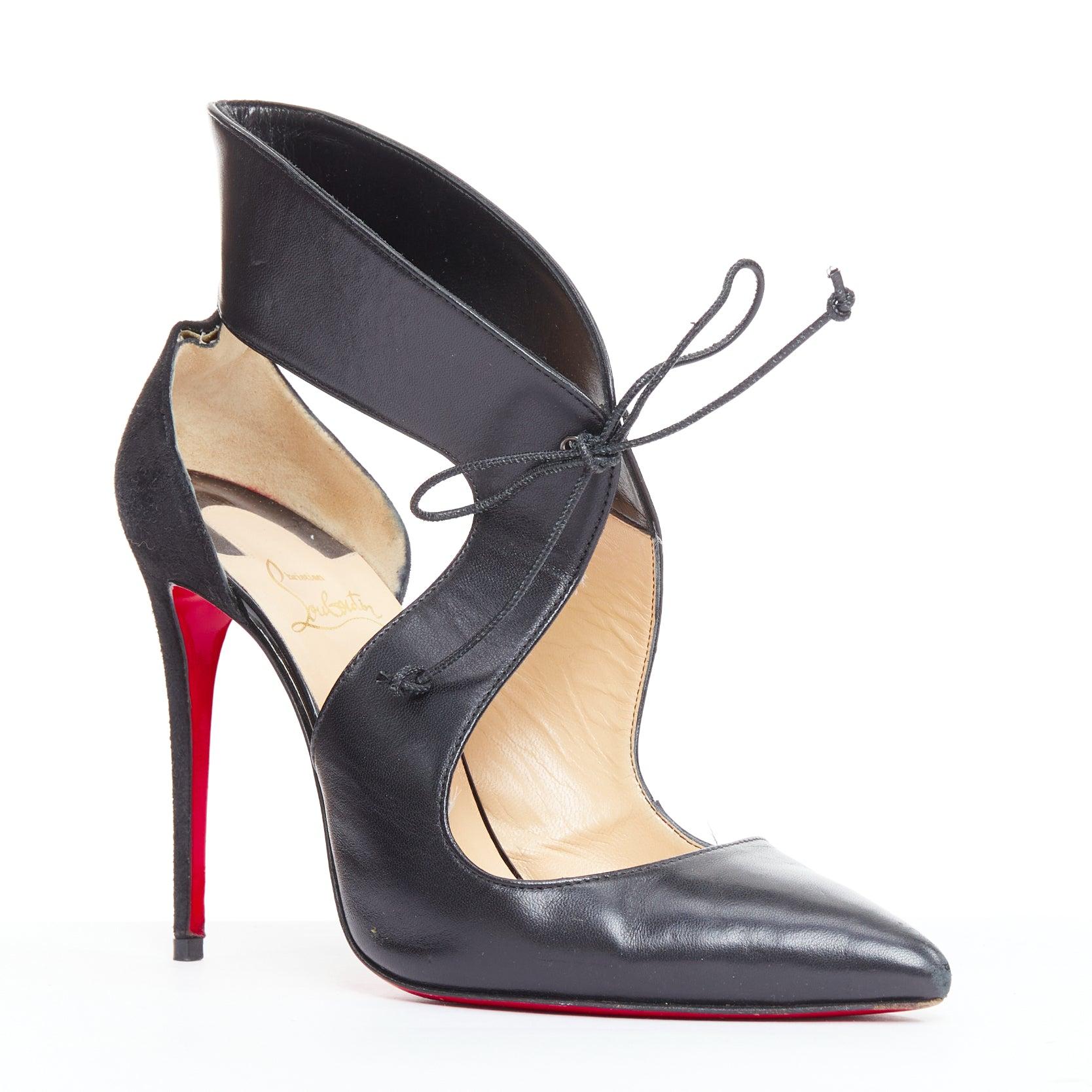 CHRISTIAN LOUBOUTIN Ferme Rouge 100 escarpins noirs à bouts pointus EU39
Référence : JACG/A00249
Marque : Christian Louboutin
Modèle : Ferme Rouge 100
MATERIAL : Cuir, daim
Couleur : Noir
Motif : Solide
Fermeture : Attache auto
Doublure : Cuir