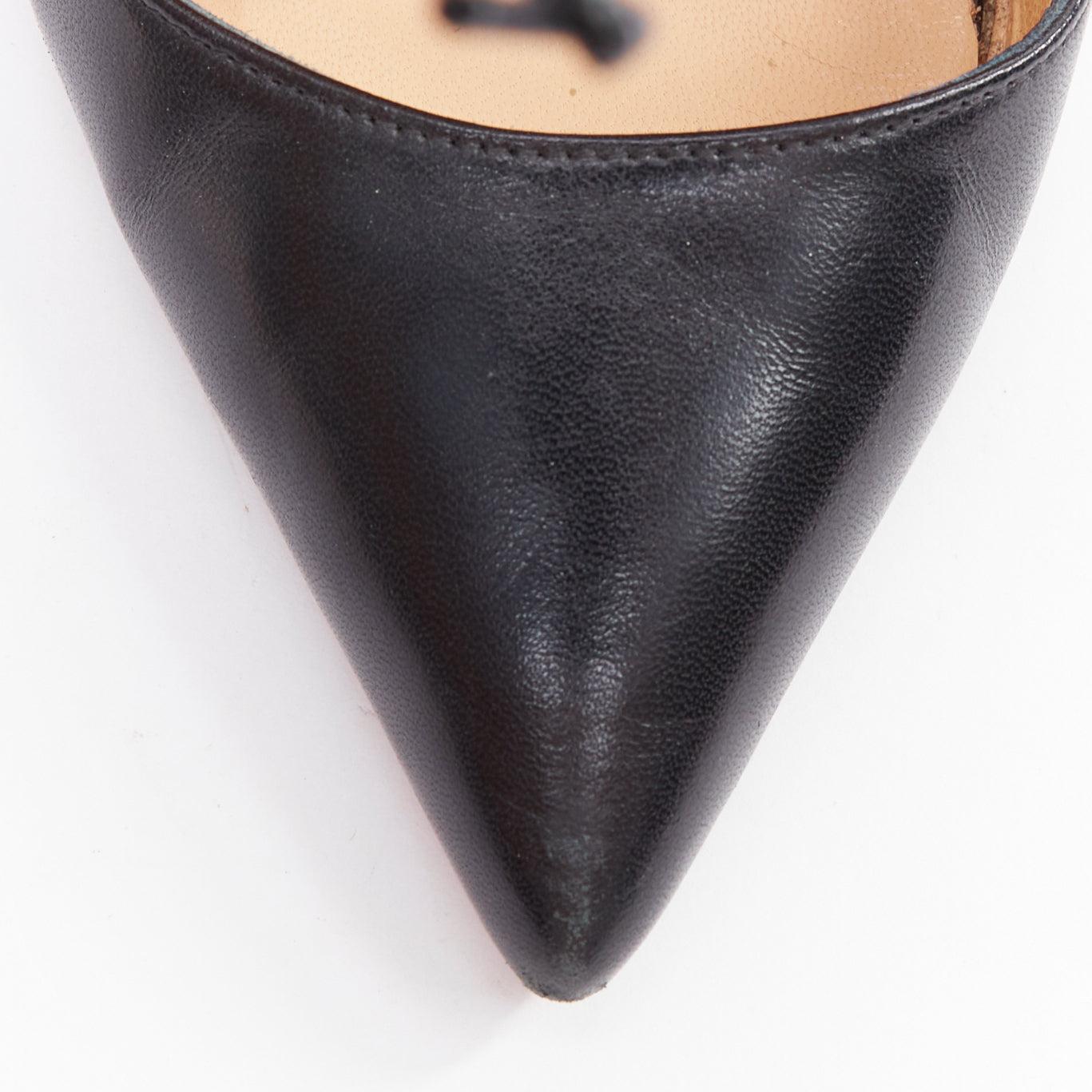 CHRISTIAN LOUBOUTIN Ferme Rouge 100 escarpins noirs à bouts pointus EU39 en vente 1