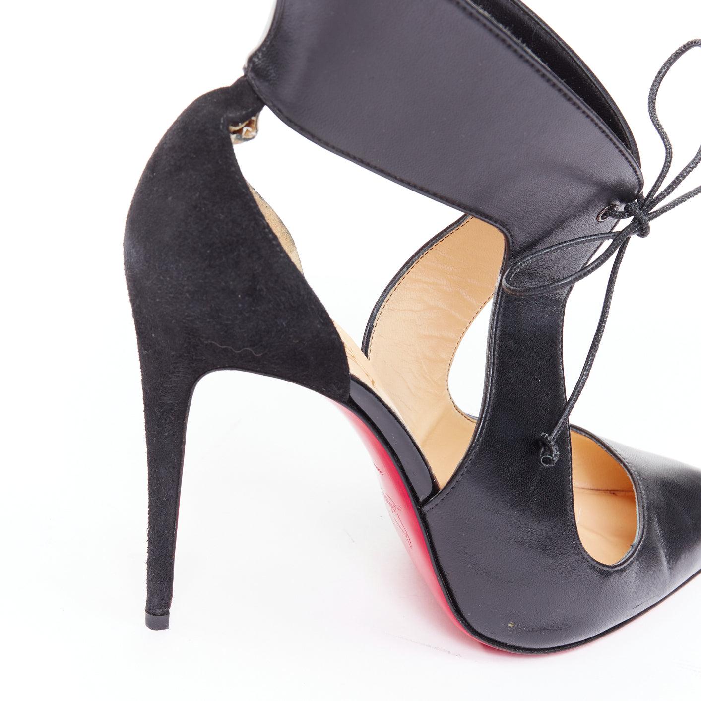 CHRISTIAN LOUBOUTIN Ferme Rouge 100 escarpins noirs à bouts pointus EU39 en vente 3