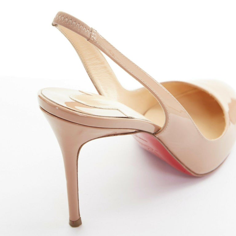 Christian Louboutin Nude Clare Sling 80 Antoinette Patent 