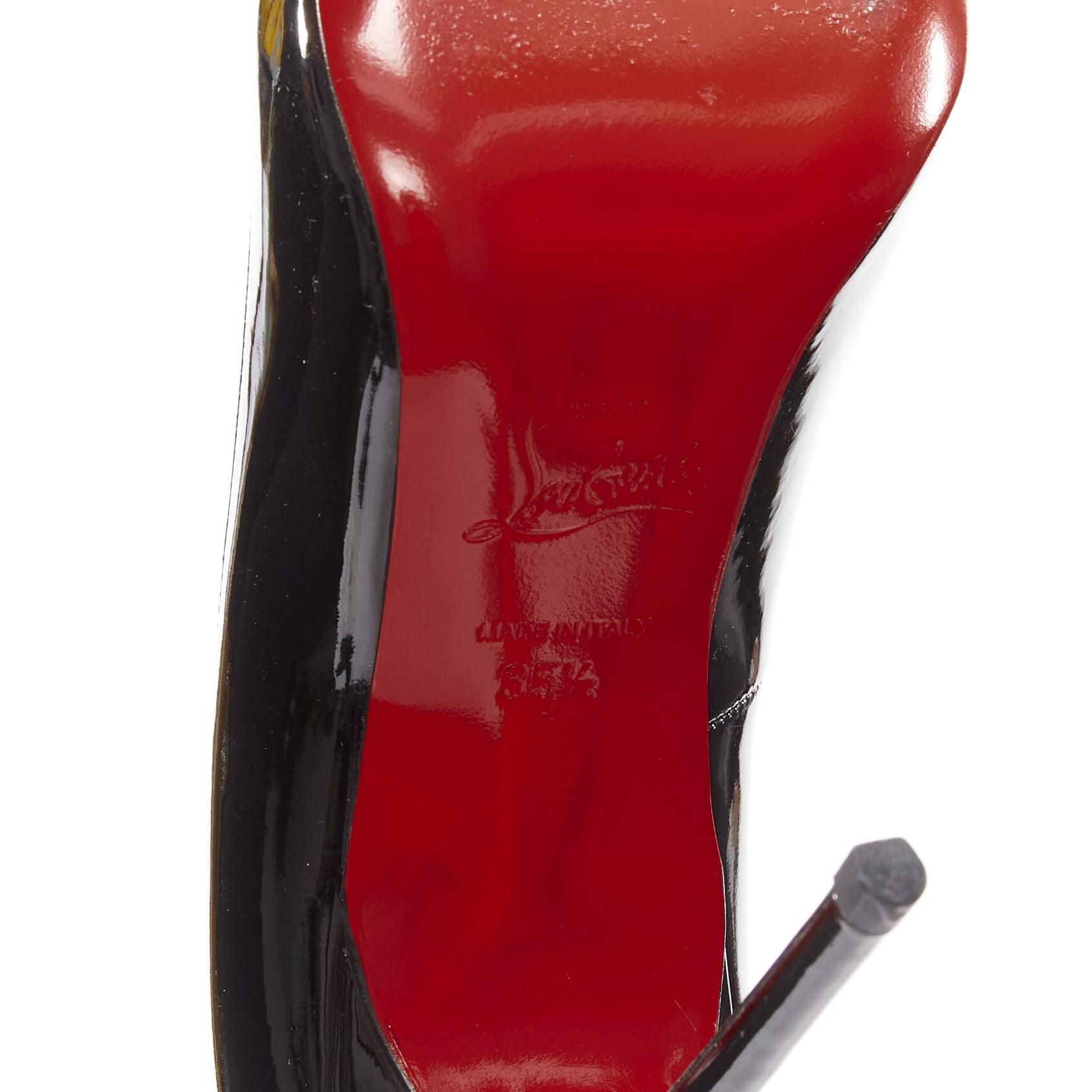 CHRISTIAN LOUBOUTIN Fifille 100 black patent leather classic pumps EU35.5 5