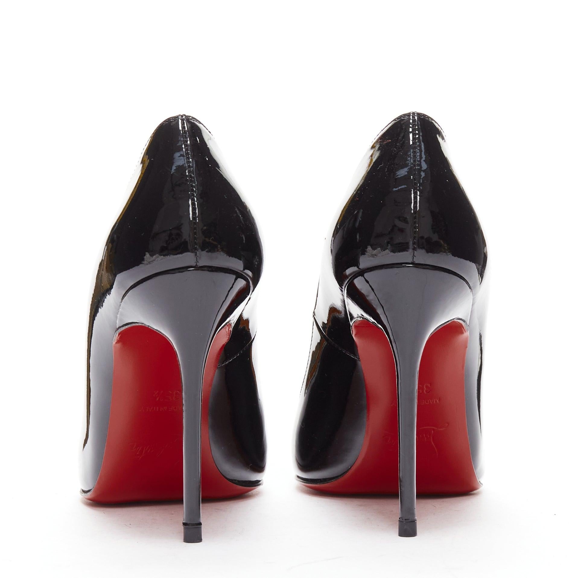 Women's CHRISTIAN LOUBOUTIN Fifille 100 black patent leather classic pumps EU35.5 For Sale