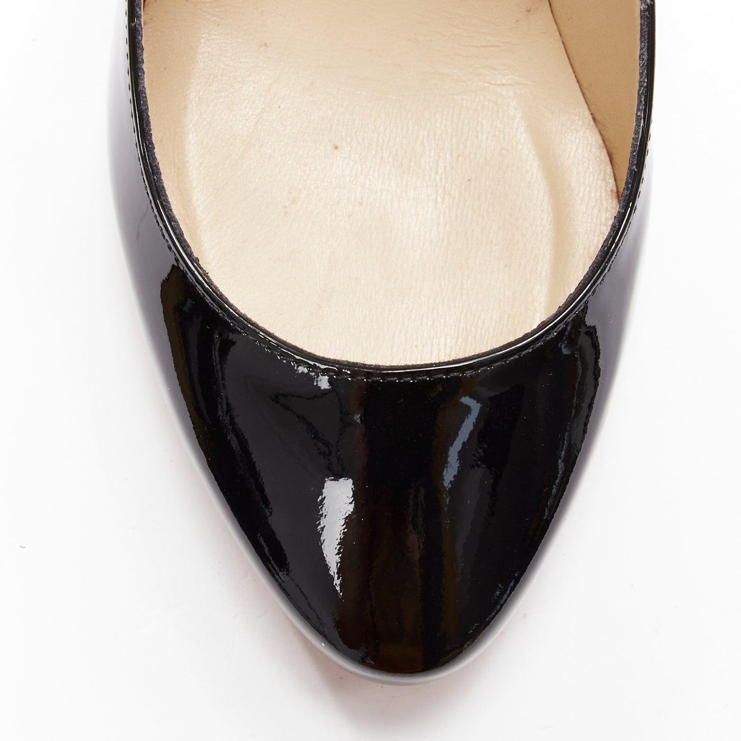 CHRISTIAN LOUBOUTIN Fifille 100 black patent leather classic pumps EU35.5 For Sale 1