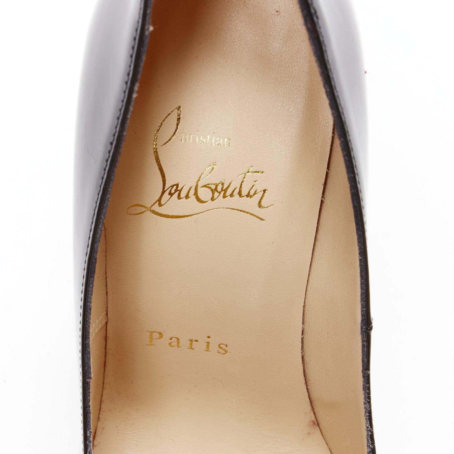 CHRISTIAN LOUBOUTIN Fifille 100 black patent leather classic pumps EU35.5 For Sale 4