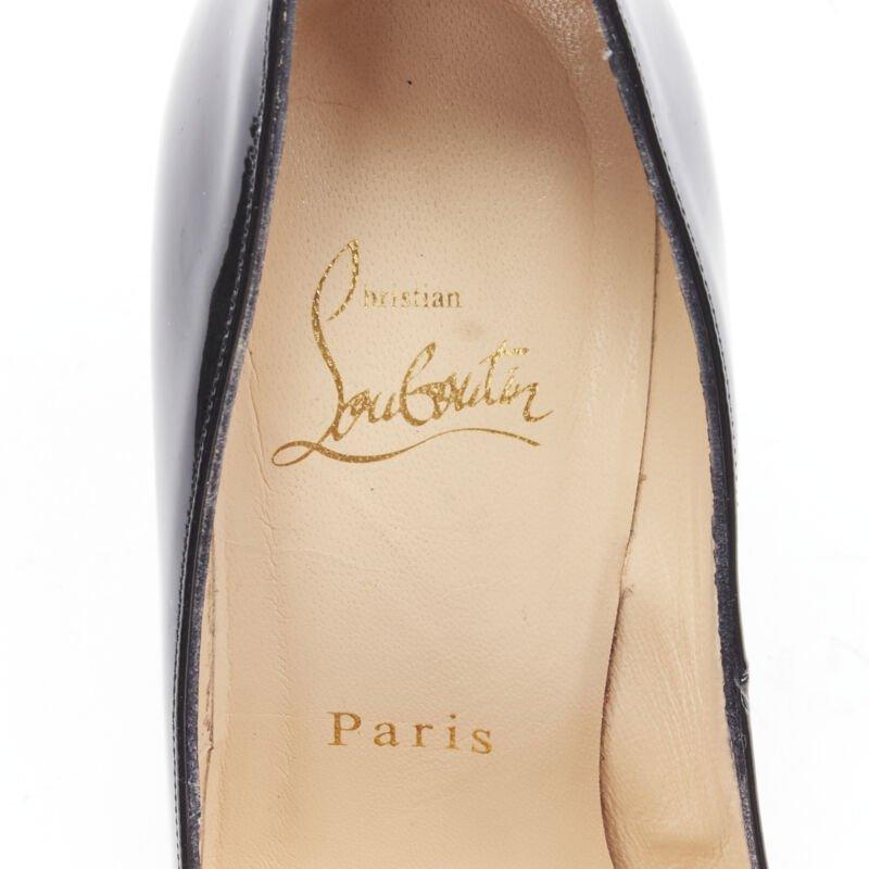 CHRISTIAN LOUBOUTIN Fifille 100 black patent round toe stiletto pump EU36.5 For Sale 5