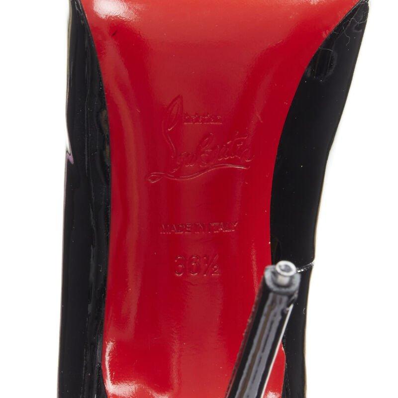 CHRISTIAN LOUBOUTIN Fifille 100 black patent round toe stiletto pump EU36.5 For Sale 6