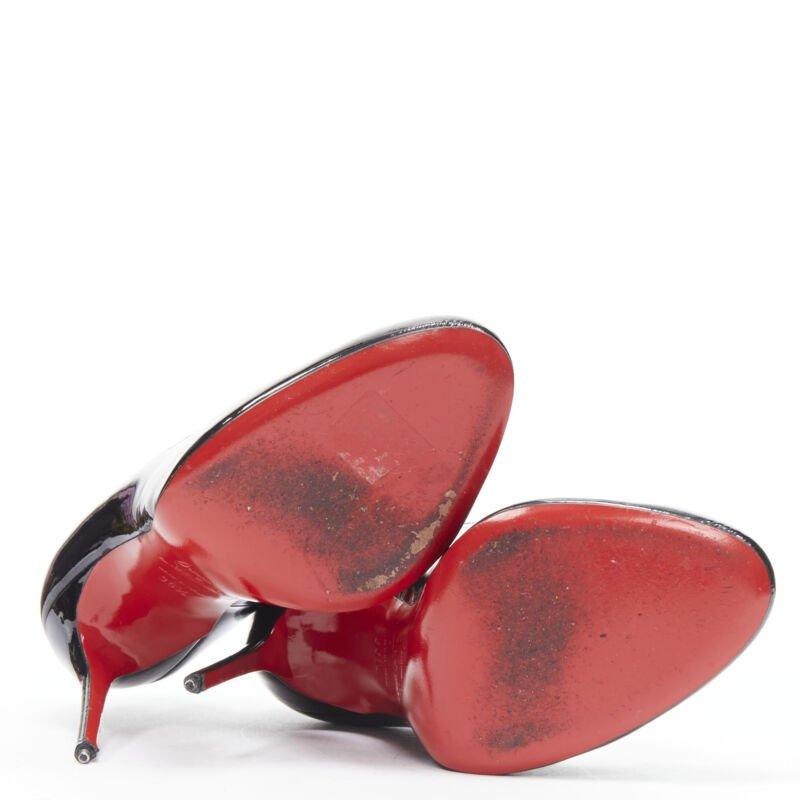 CHRISTIAN LOUBOUTIN Fifille 100 black patent round toe stiletto pump EU36.5 For Sale 7