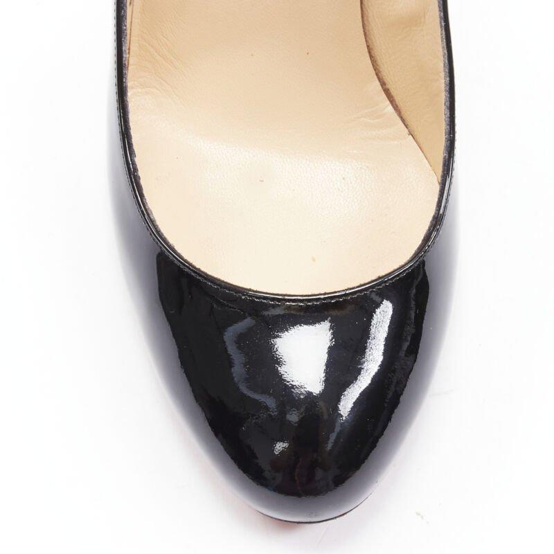 CHRISTIAN LOUBOUTIN Fifille 100 black patent round toe stiletto pump EU36.5 For Sale 1