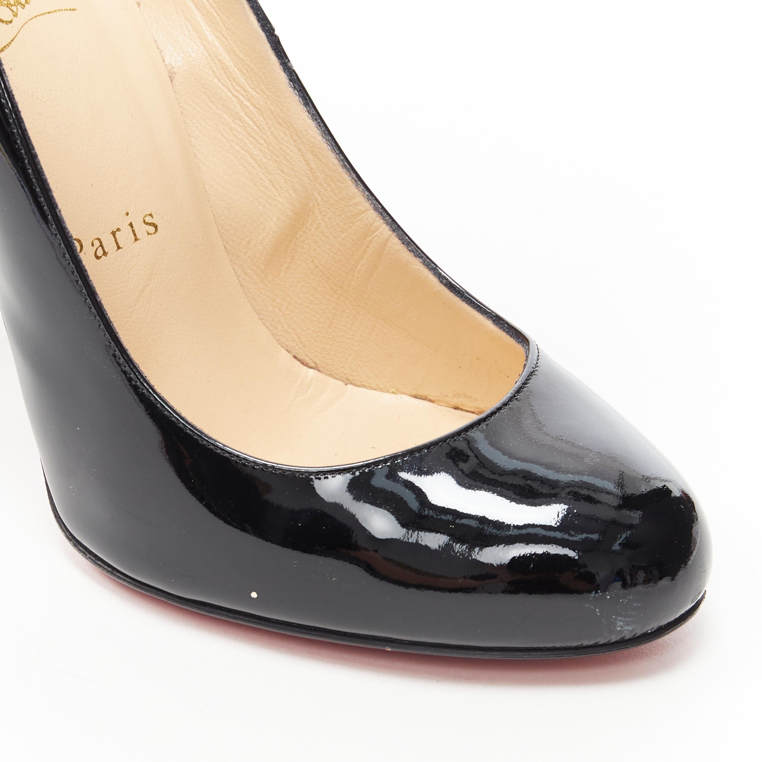 Women's CHRISTIAN LOUBOUTIN Fifille 100 black patent round toe stiletto pump EU36.5 For Sale