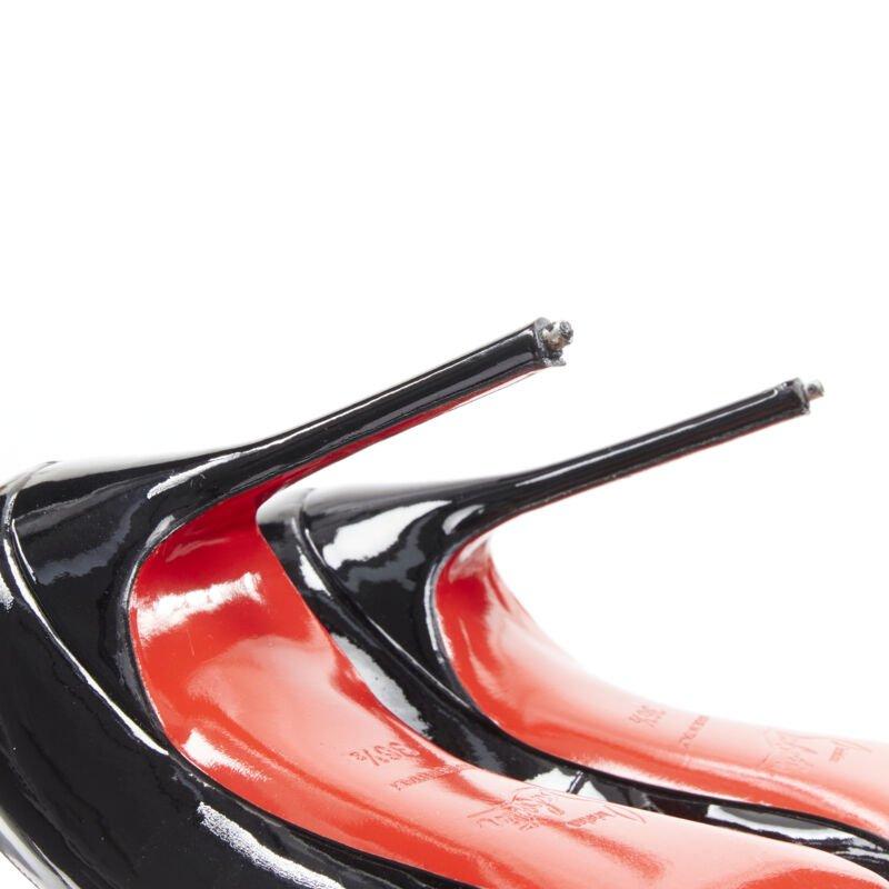 CHRISTIAN LOUBOUTIN Fifille 100 black patent round toe stiletto pump EU36.5 For Sale 4