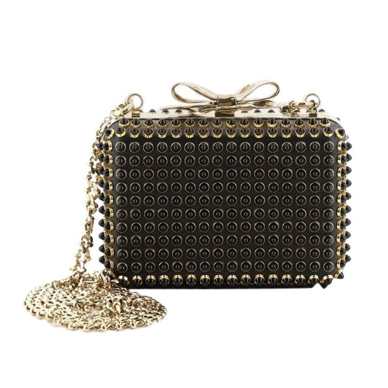 Christian Louboutin Fiocco Box Cabo Clutch Spiked Leather ...