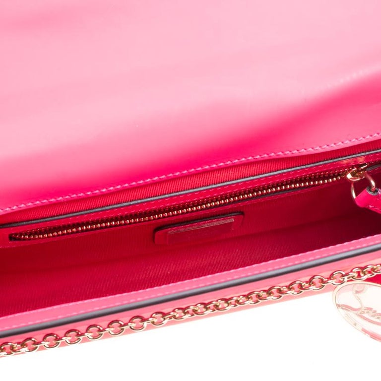 Christian Louboutin Fluorescent Pink Leather Riviera Clutch For Sale at ...