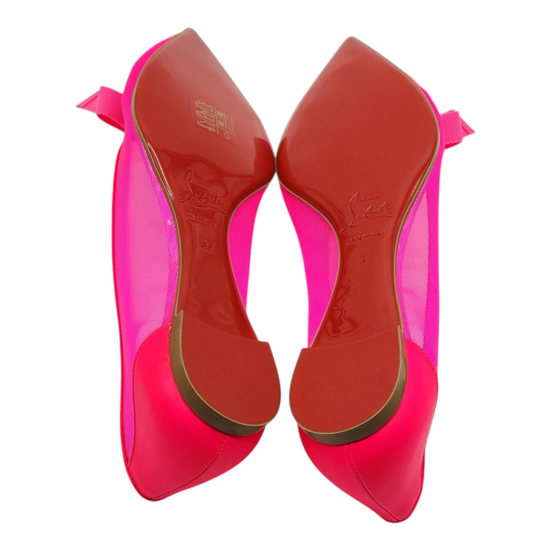 De las mujeres Christian Louboutin Follies Bailarinas de Malla en Rosa en venta