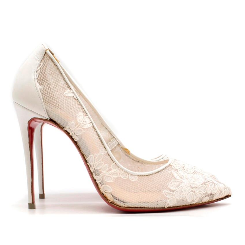 white lace louboutin heels