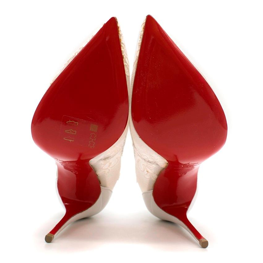 Christian Louboutin Follies Lace 100mm White Pumps US 5 1