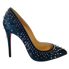 CHRISTIAN LOUBOUTIN Size 10 Black Gold Leather Louis All Over Spikes  Sneakers at 1stDibs