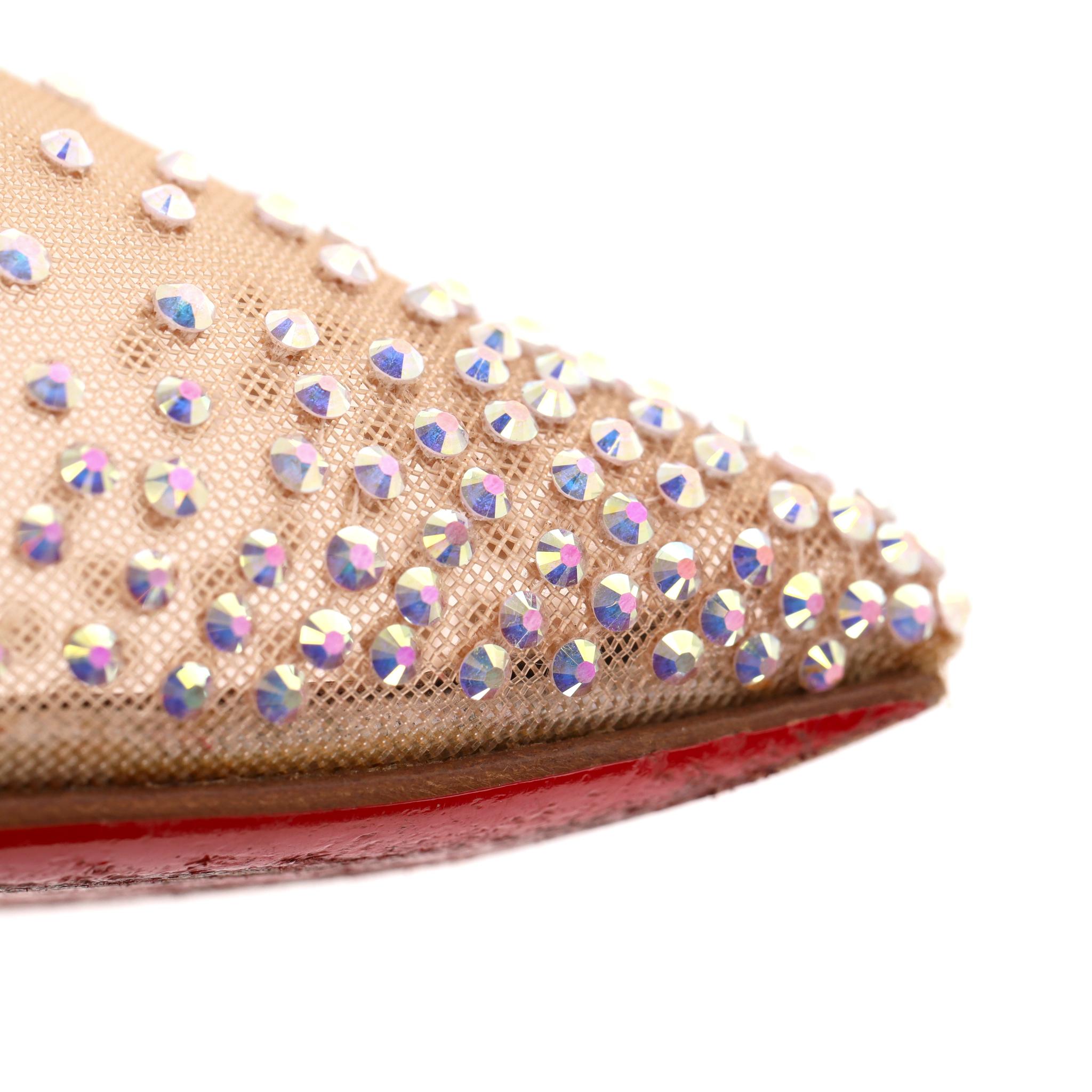 Christian Louboutin Follies Pumps con strass e cristalli in rete in vendita 4