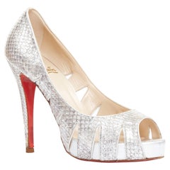 CHRISTIAN LOUBOUTIN Fontanete ausgeschnitten Peep Toe Stiletto Plattformen EU37.5